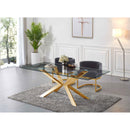 Color_Gold/ Grey -- Gianna Grey Velvet Upholstered Dining Chair IMAGE 2