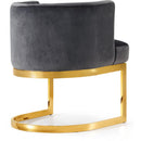  Color_Gold/ Grey -- Gianna Grey Velvet Upholstered Dining Chair IMAGE 3