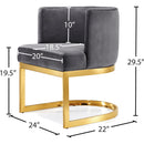  Color_Gold/ Grey -- Gianna Grey Velvet Upholstered Dining Chair IMAGE 5