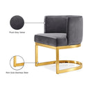  Color_Gold/ Grey -- Gianna Grey Velvet Upholstered Dining Chair IMAGE 6