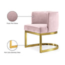  Color_Gold/ Pink -- Gianna Pink Velvet Upholstered Dining Chair IMAGE 6
