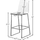  Color_Chrome/ Transparent -- Lumen Chrome Lucite And Metal Counter Stool IMAGE 5