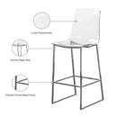  Color_Chrome/ Transparent -- Lumen Chrome Lucite And Metal Counter Stool IMAGE 6