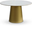  Meridian Sorrento 50" Gold Marble Top And Metal Base Dining Table IMAGE 1