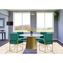  Meridian Sorrento 50" Gold Marble Top And Metal Base Dining Table IMAGE 2