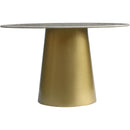  Meridian Sorrento 50" Gold Marble Top And Metal Base Dining Table IMAGE 3