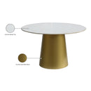  Meridian Sorrento 50" Gold Marble Top And Metal Base Dining Table IMAGE 6