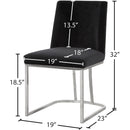 Meridian Heidi Black Velvet Dining Chair IMAGE 5