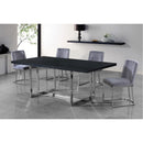  Color_Chrome/ Grey -- Heidi Grey Velvet Upholstered Dining Chair IMAGE 2