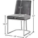  Color_Chrome/ Grey -- Heidi Grey Velvet Upholstered Dining Chair IMAGE 5