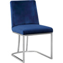  Color_Navy -- Heidi Navy Velvet Upholstered Dining Chair IMAGE 1
