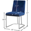  Color_Navy -- Heidi Navy Velvet Upholstered Dining Chair IMAGE 5