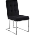  Color_Black/ Chrome -- Alexis Black Velvet Upholstered Dining Chair IMAGE 1