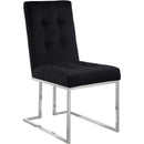  Color_Black/ Chrome -- Alexis Black Velvet Upholstered Dining Chair IMAGE 1