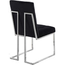  Color_Black/ Chrome -- Alexis Black Velvet Upholstered Dining Chair IMAGE 3