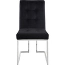  Color_Black/ Chrome -- Alexis Black Velvet Upholstered Dining Chair IMAGE 4