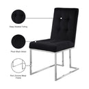  Color_Black/ Chrome -- Alexis Black Velvet Upholstered Dining Chair IMAGE 6