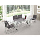  Color_Chrome/ Grey -- Alexis Grey Velvet Upholstered Dining Chair IMAGE 2