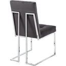  Color_Chrome/ Grey -- Alexis Grey Velvet Upholstered Dining Chair IMAGE 3