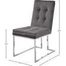  Color_Chrome/ Grey -- Alexis Grey Velvet Upholstered Dining Chair IMAGE 5
