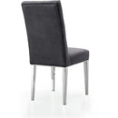  Color_Chrome/ Grey -- Juno Grey Velvet Upholstered Dining Chair IMAGE 2
