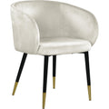  Color_Cream -- Louise Cream Velvet Upholstered Dining Chair IMAGE 1