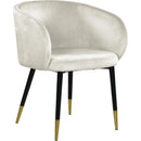  Color_Cream -- Louise Cream Velvet Upholstered Dining Chair IMAGE 1