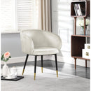  Color_Cream -- Louise Cream Velvet Upholstered Dining Chair IMAGE 2