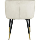  Color_Cream -- Louise Cream Velvet Upholstered Dining Chair IMAGE 3