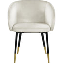  Color_Cream -- Louise Cream Velvet Upholstered Dining Chair IMAGE 4
