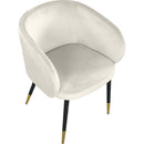  Color_Cream -- Louise Cream Velvet Upholstered Dining Chair IMAGE 5
