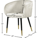 Color_Cream -- Louise Cream Velvet Upholstered Dining Chair IMAGE 7
