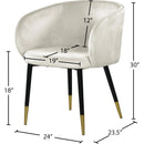 Meridian Louise Cream Velvet Dining Chair IMAGE 7