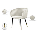  Color_Cream -- Louise Cream Velvet Upholstered Dining Chair IMAGE 8