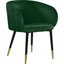  Color_Green -- Louise Green Velvet Upholstered Dining Chair IMAGE 1