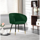  Color_Green -- Louise Green Velvet Upholstered Dining Chair IMAGE 2