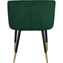 Color_Green -- Louise Green Velvet Upholstered Dining Chair IMAGE 3