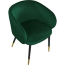  Color_Green -- Louise Green Velvet Upholstered Dining Chair IMAGE 5