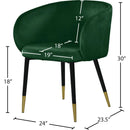  Color_Green -- Louise Green Velvet Upholstered Dining Chair IMAGE 7