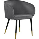  Color_Grey -- Louise Grey Velvet Upholstered Dining Chair IMAGE 1