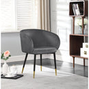  Color_Grey -- Louise Grey Velvet Upholstered Dining Chair IMAGE 2