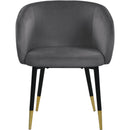 Color_Grey -- Louise Grey Velvet Upholstered Dining Chair IMAGE 4