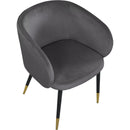  Color_Grey -- Louise Grey Velvet Upholstered Dining Chair IMAGE 5