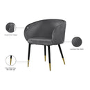  Color_Grey -- Louise Grey Velvet Upholstered Dining Chair IMAGE 8