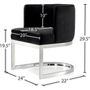 Meridian Gianna Black Velvet Dining Chair IMAGE 5
