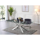  Color_Chrome/ Grey -- Gianna Grey Velvet Upholstered Dining Chair IMAGE 2