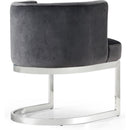  Color_Chrome/ Grey -- Gianna Grey Velvet Upholstered Dining Chair IMAGE 3