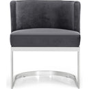  Color_Chrome/ Grey -- Gianna Grey Velvet Upholstered Dining Chair IMAGE 4