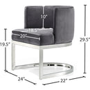  Color_Chrome/ Grey -- Gianna Grey Velvet Upholstered Dining Chair IMAGE 5