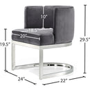 Meridian Gianna Grey Velvet Dining Chair IMAGE 5